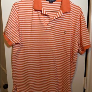 Polo by Ralph Lauren Orange and White Striped Shirt